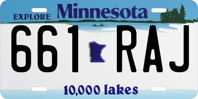 MN license plate 661RAJ