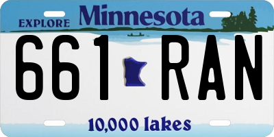 MN license plate 661RAN