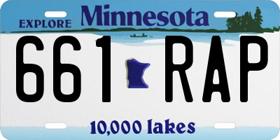 MN license plate 661RAP