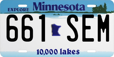 MN license plate 661SEM