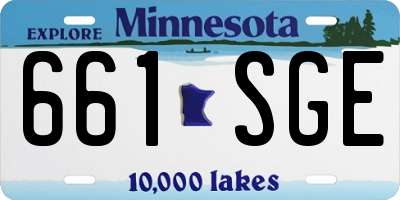 MN license plate 661SGE