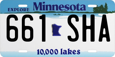 MN license plate 661SHA