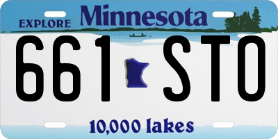 MN license plate 661STO