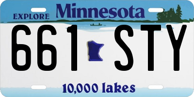 MN license plate 661STY