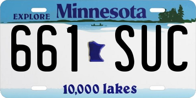 MN license plate 661SUC