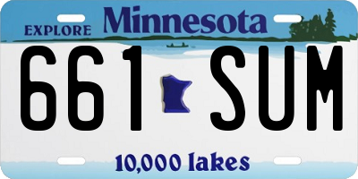 MN license plate 661SUM
