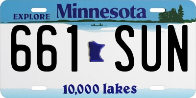 MN license plate 661SUN