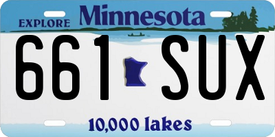 MN license plate 661SUX