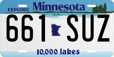 MN license plate 661SUZ