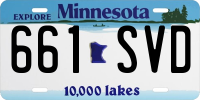 MN license plate 661SVD