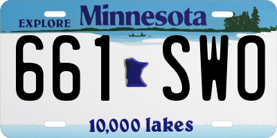 MN license plate 661SWO
