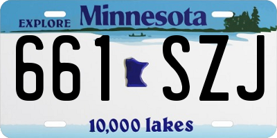 MN license plate 661SZJ