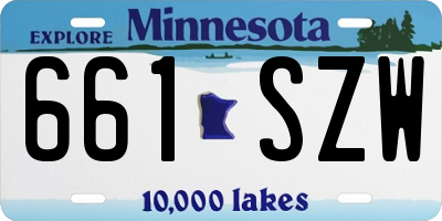 MN license plate 661SZW