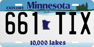 MN license plate 661TIX