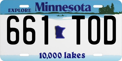 MN license plate 661TOD