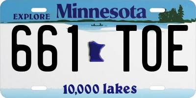 MN license plate 661TOE