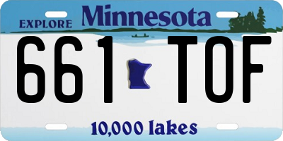 MN license plate 661TOF