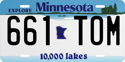 MN license plate 661TOM