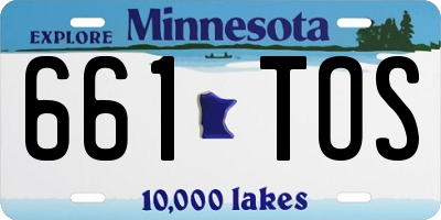 MN license plate 661TOS