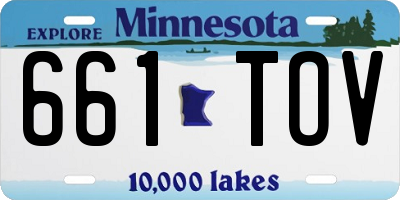 MN license plate 661TOV