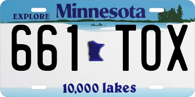 MN license plate 661TOX
