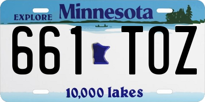 MN license plate 661TOZ