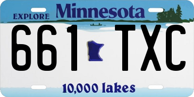 MN license plate 661TXC