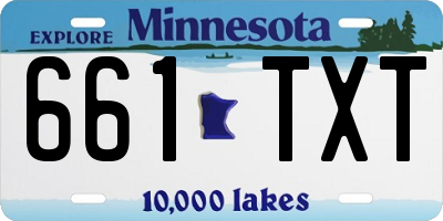 MN license plate 661TXT