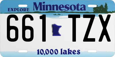 MN license plate 661TZX