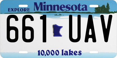 MN license plate 661UAV
