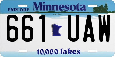 MN license plate 661UAW