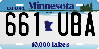 MN license plate 661UBA