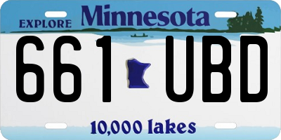 MN license plate 661UBD