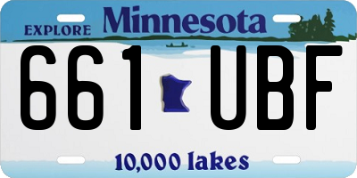 MN license plate 661UBF