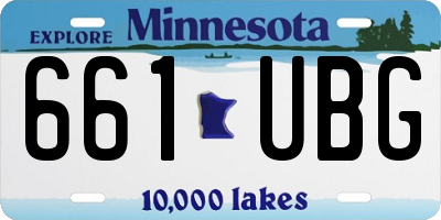 MN license plate 661UBG