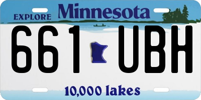 MN license plate 661UBH