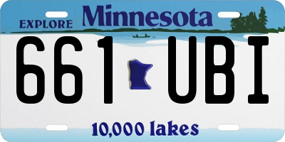 MN license plate 661UBI