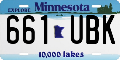 MN license plate 661UBK
