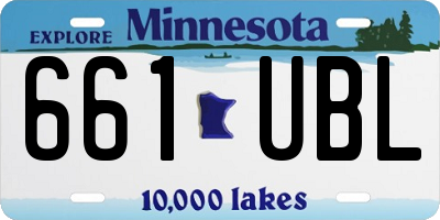MN license plate 661UBL