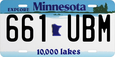 MN license plate 661UBM