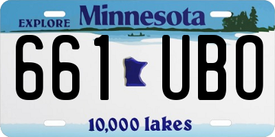 MN license plate 661UBO