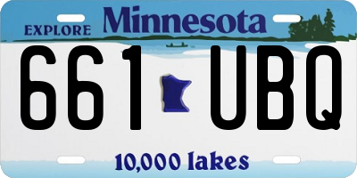 MN license plate 661UBQ