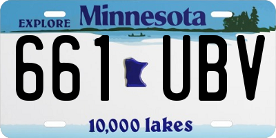 MN license plate 661UBV