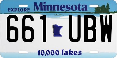 MN license plate 661UBW