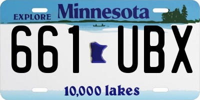 MN license plate 661UBX