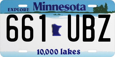 MN license plate 661UBZ