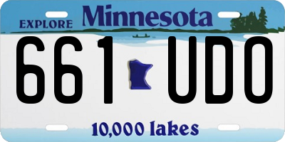 MN license plate 661UDO