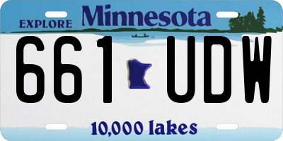 MN license plate 661UDW