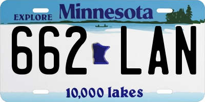 MN license plate 662LAN