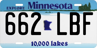 MN license plate 662LBF
